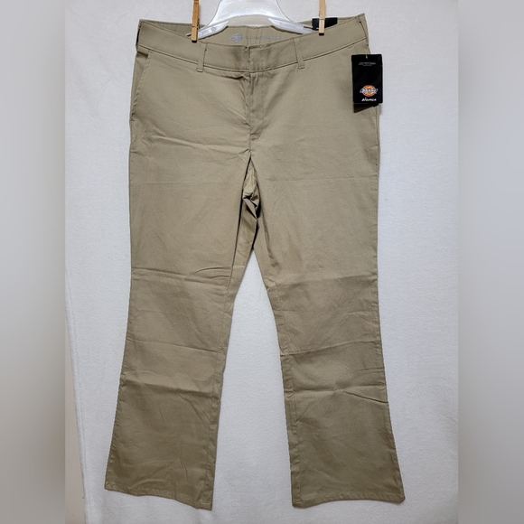 Women's Dickies Boot Cut Slim Fit Twill Pants, Khaki, Size 14R, NWT - Picture 12 of 12